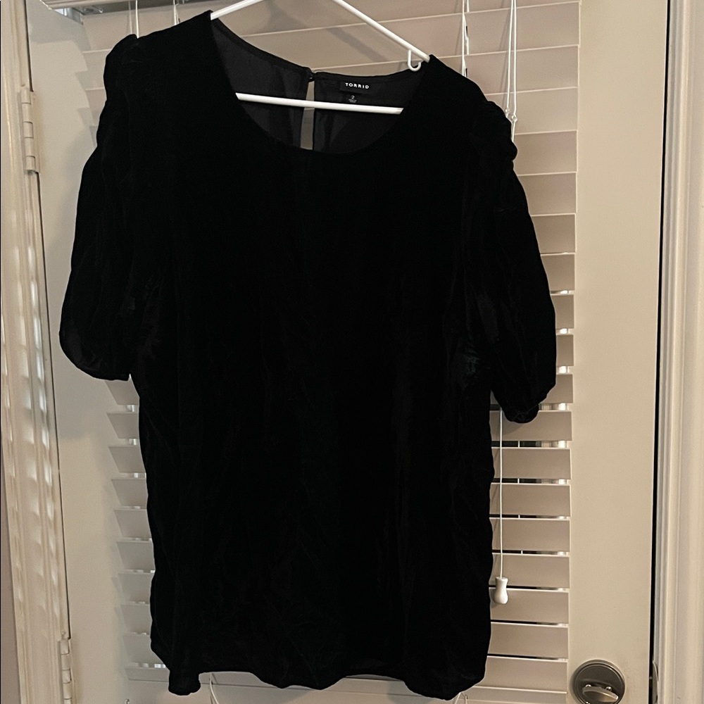 Torrid Black Velvet Blouse